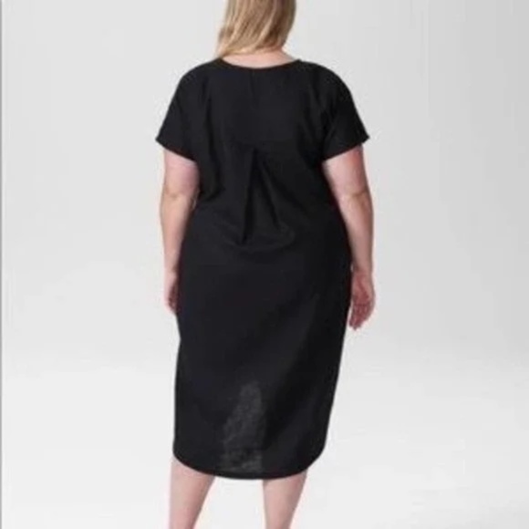 UNIVERSAL STANDARD - Sarah Linen Shift Dress - Black - X-Large (Plus Size 26-28) - Picture 3 of 16